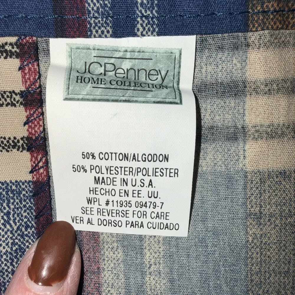 2 Tartan Plaid Curtain Tiers 33X26 In Each Cottage Green Burgundy Blue JCPenney